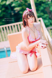 [COS Welfare] Weibo Girl Paper Cream Moon Shimo - Baju Renang Kato Megumi